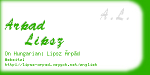 arpad lipsz business card